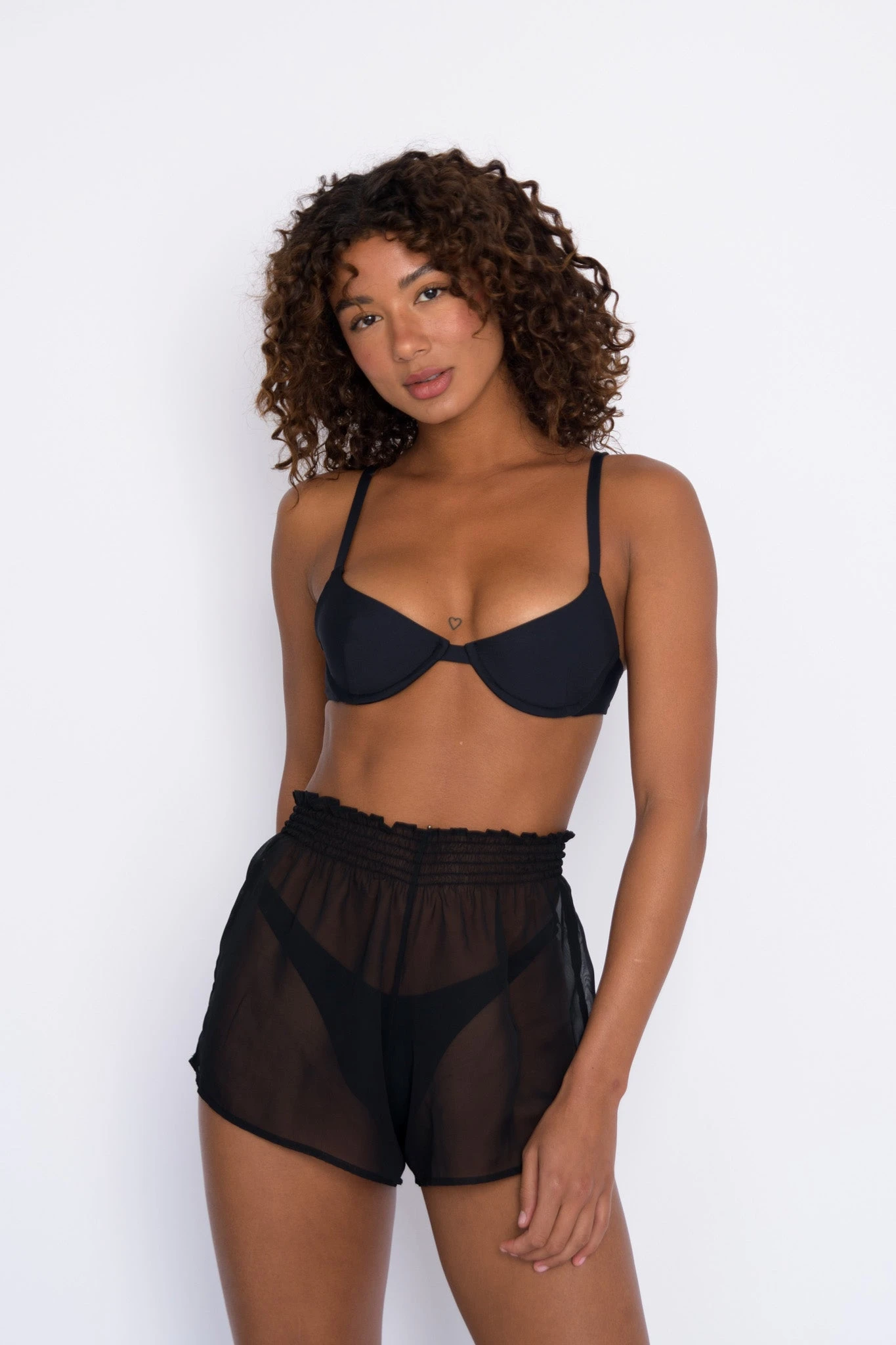 Olivia Short Chiffon - Black 2 Olivia Short Chiffon - Black