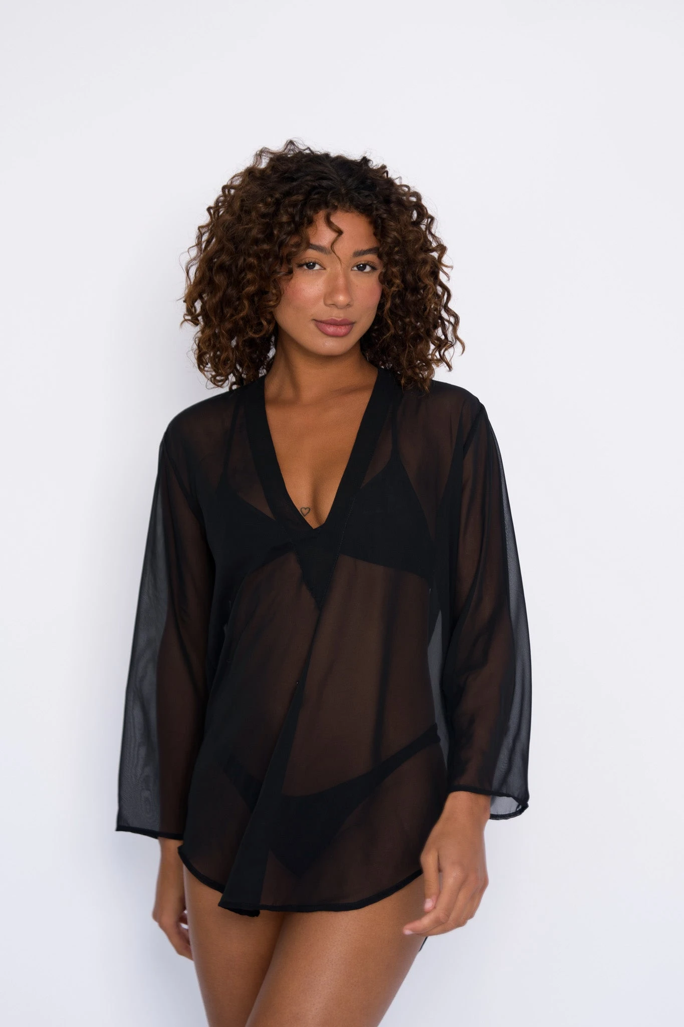 Lily Tunic Chiffon - Black 3 Lily Tunic Chiffon - Black